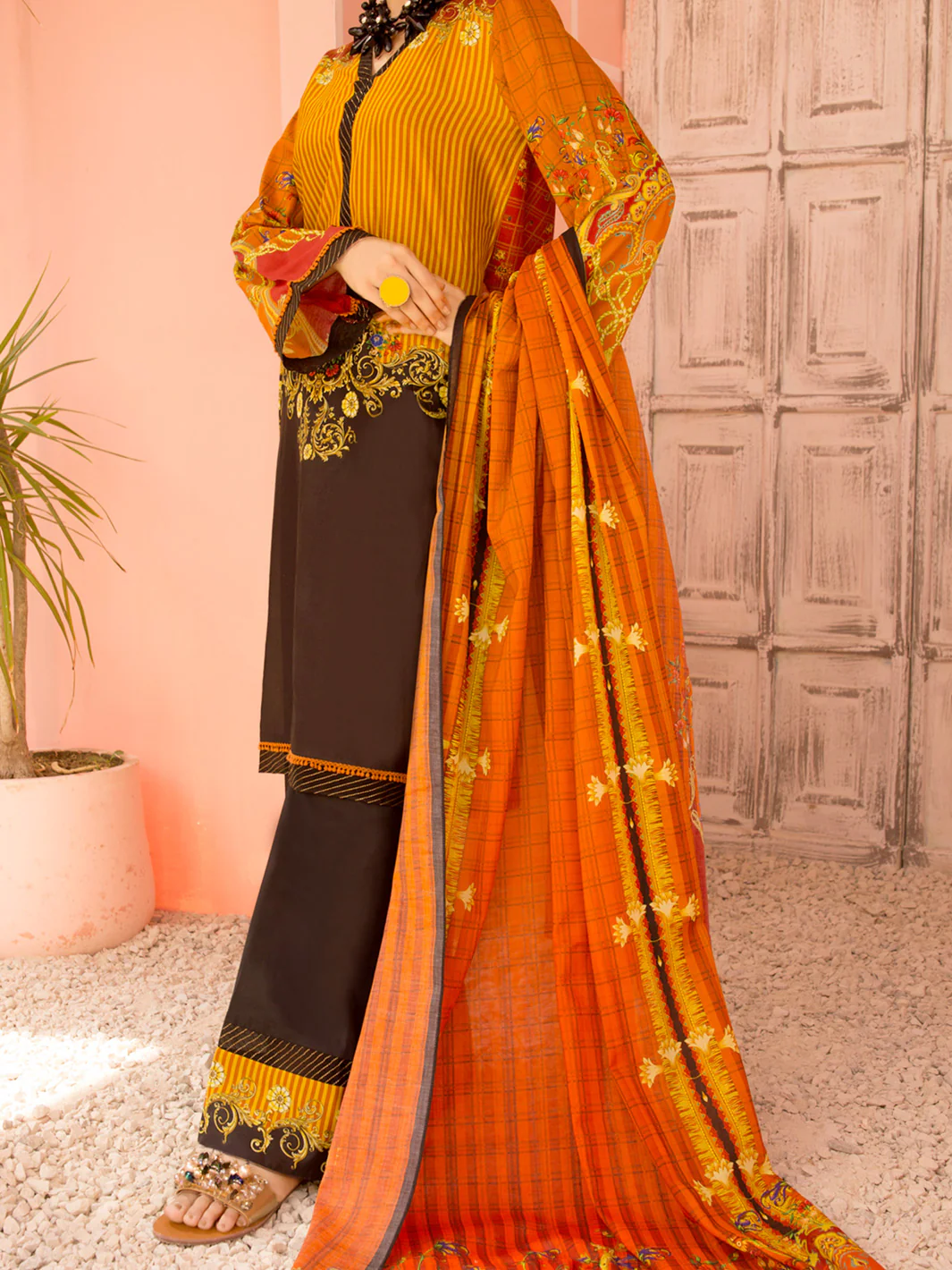 Mustard Lawn 3Pc Unstitched - ALP-3PS-1134