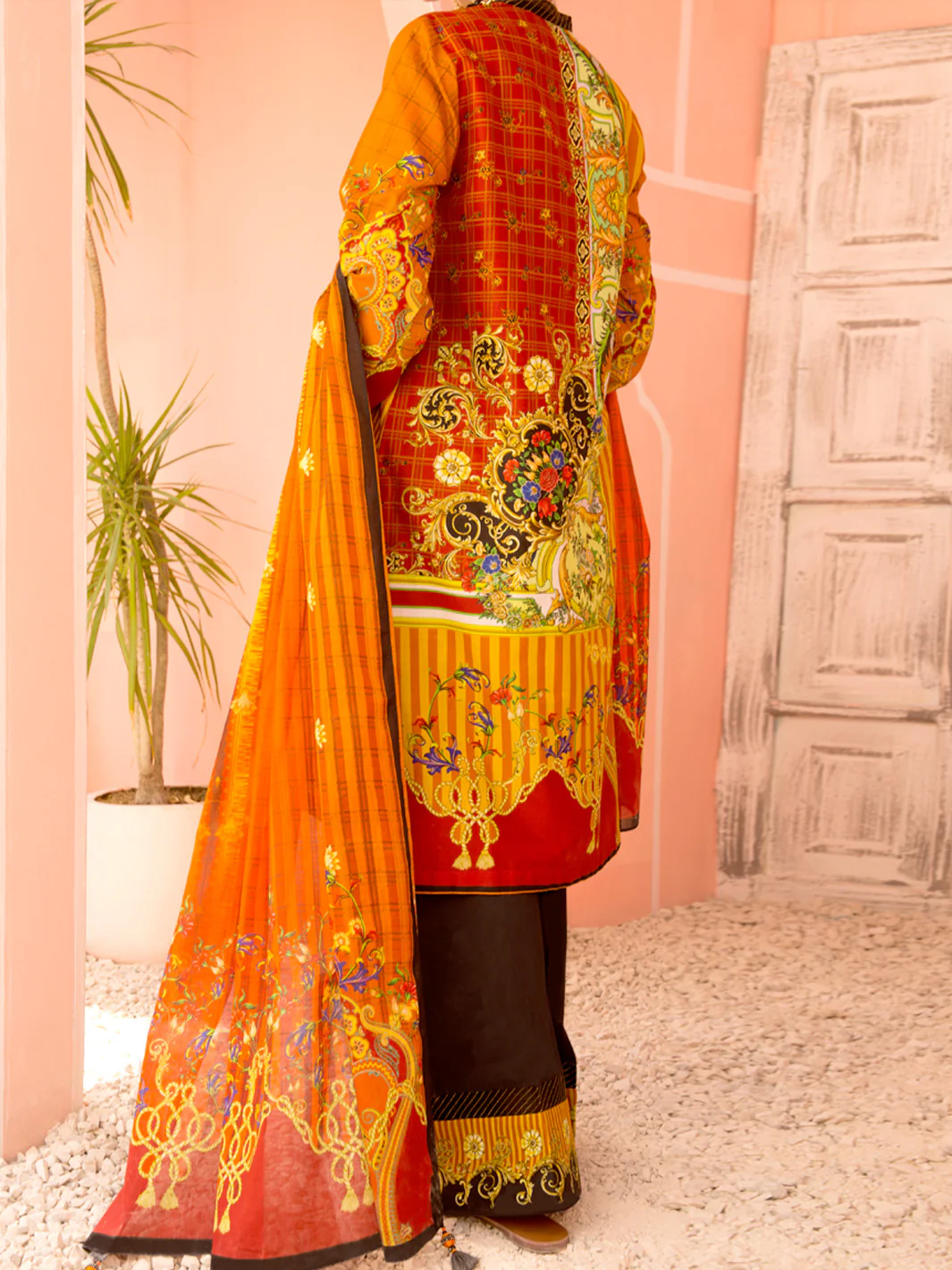 Mustard Lawn 3Pc Stitched - ALP-3PS-1134 - Image 3