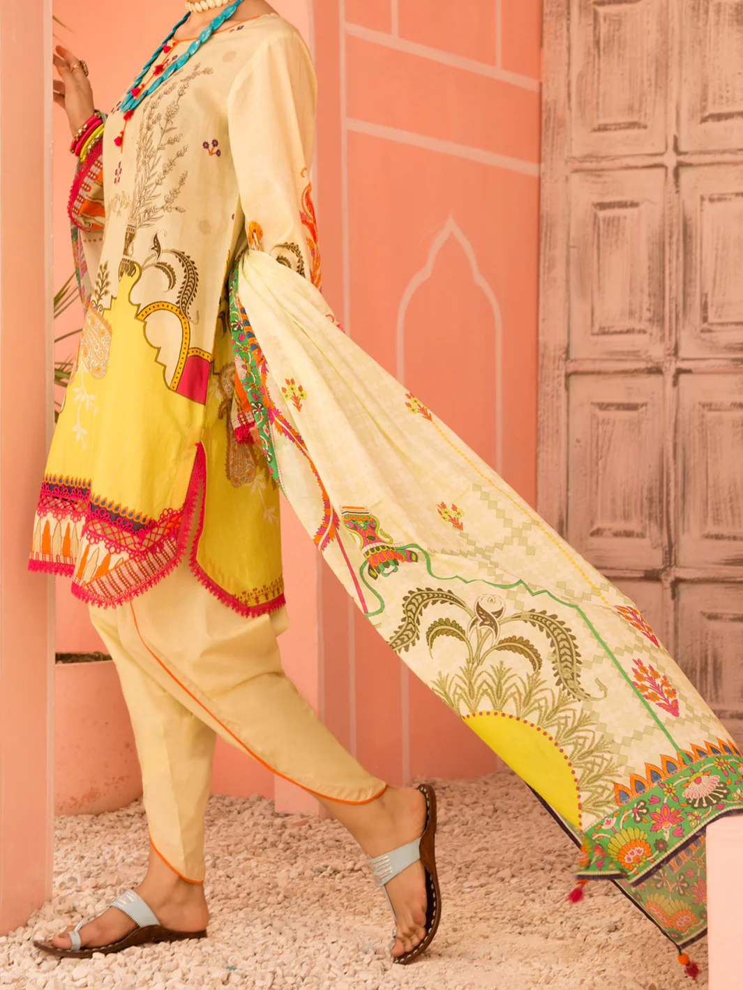 Beige Lawn 3Pc Stitched - ALP-3PS-1135