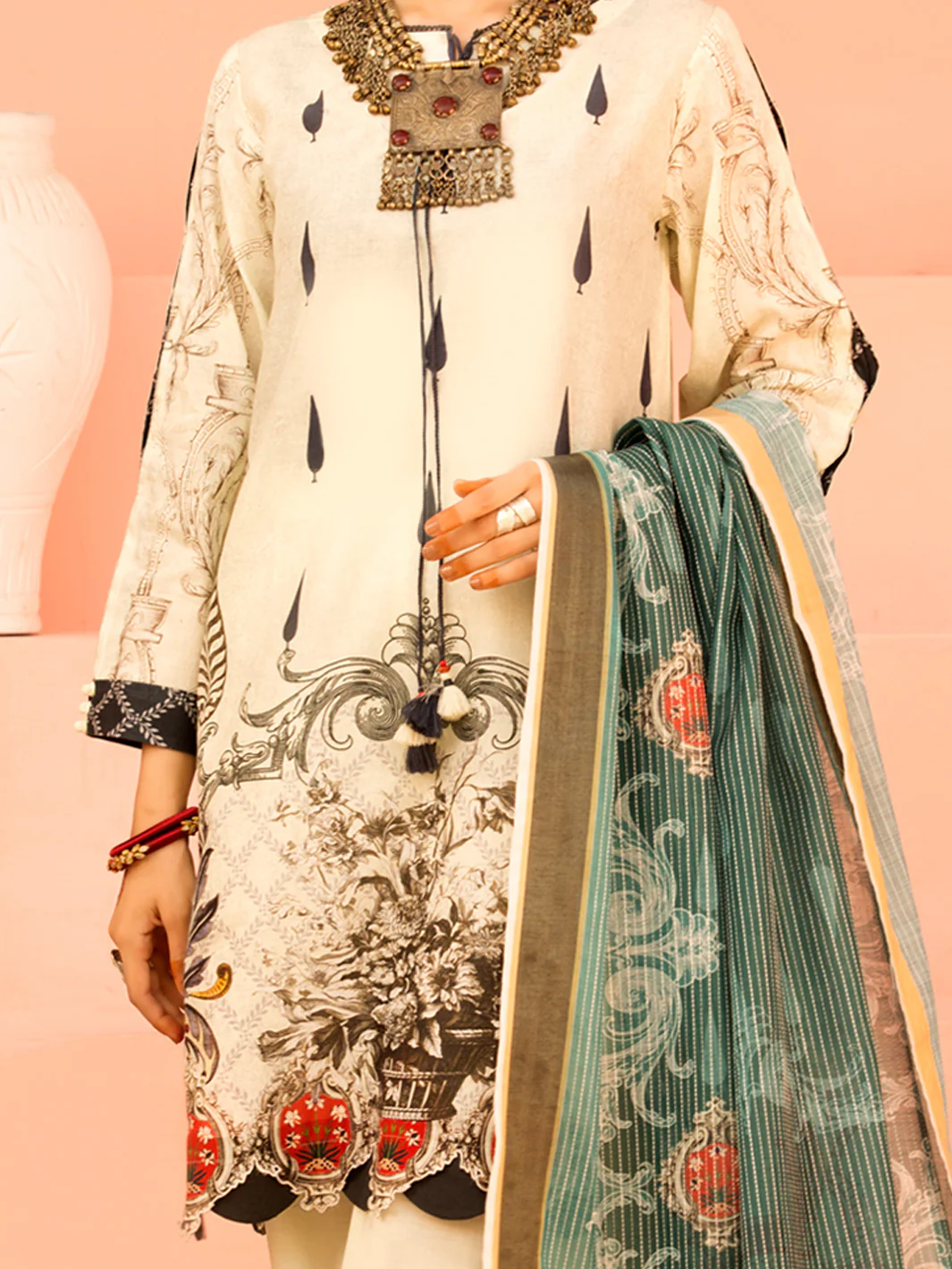 Ivory Lawn 3Pc Stitched - ALP-3PS-1139 - Image 4