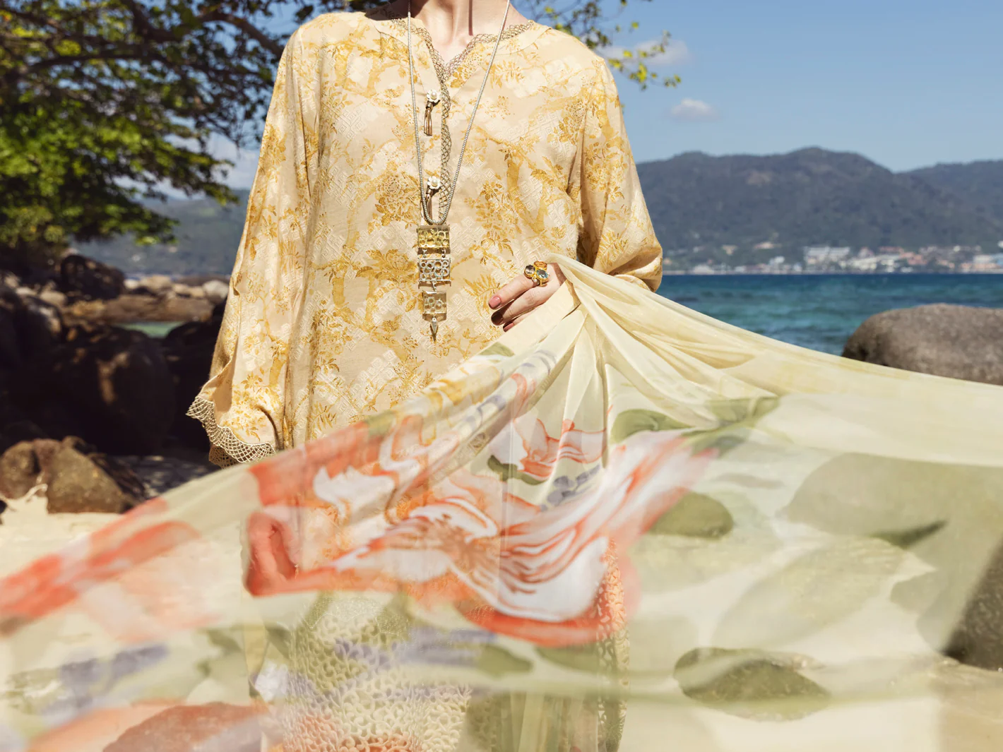 Golden Cotton Jacquard 3Pc Stitched - ALP-3PS-1155 - Image 6