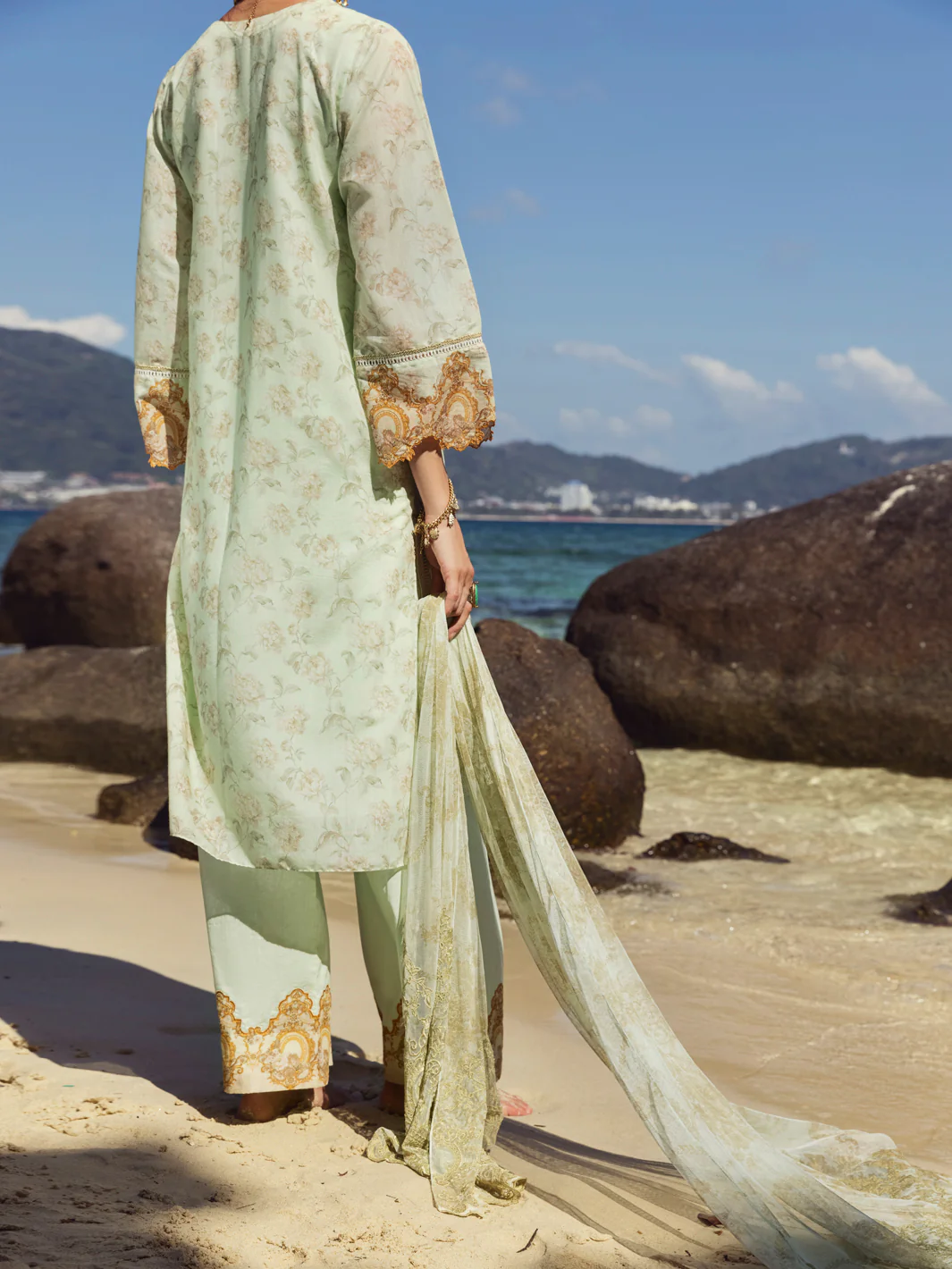Green Swiss Voile 3Pc Unstitched - ALP-3PS-1156 - Image 2