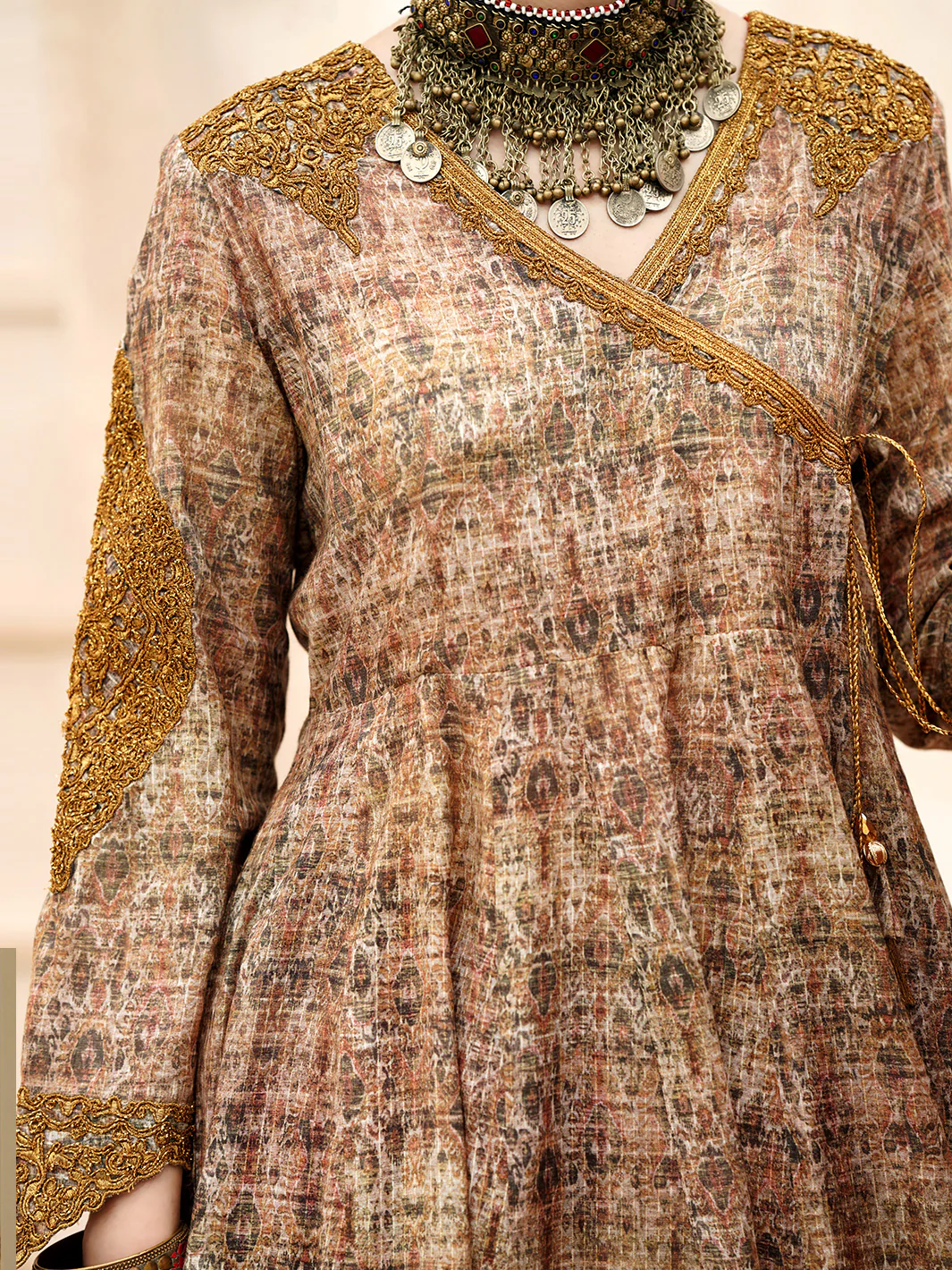 Beige Jacquard 3Pc Stitched - ALP-3PS-1166 - Image 4