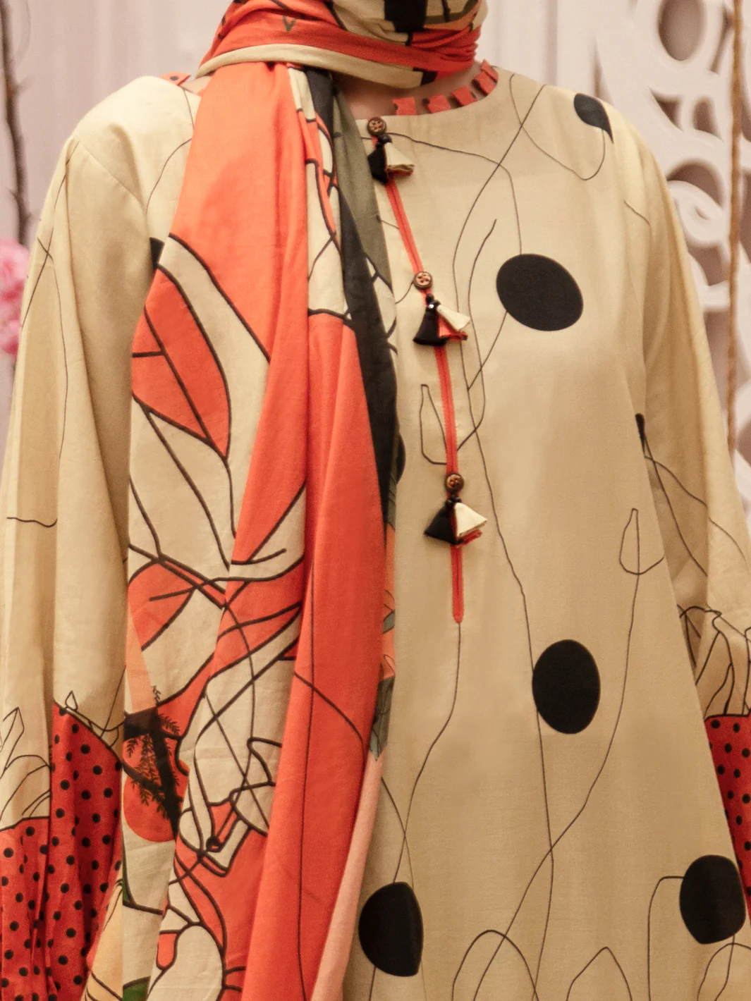 Beige Cambric 3Pc Unstitched - ALP-3PS-1182 - Image 3