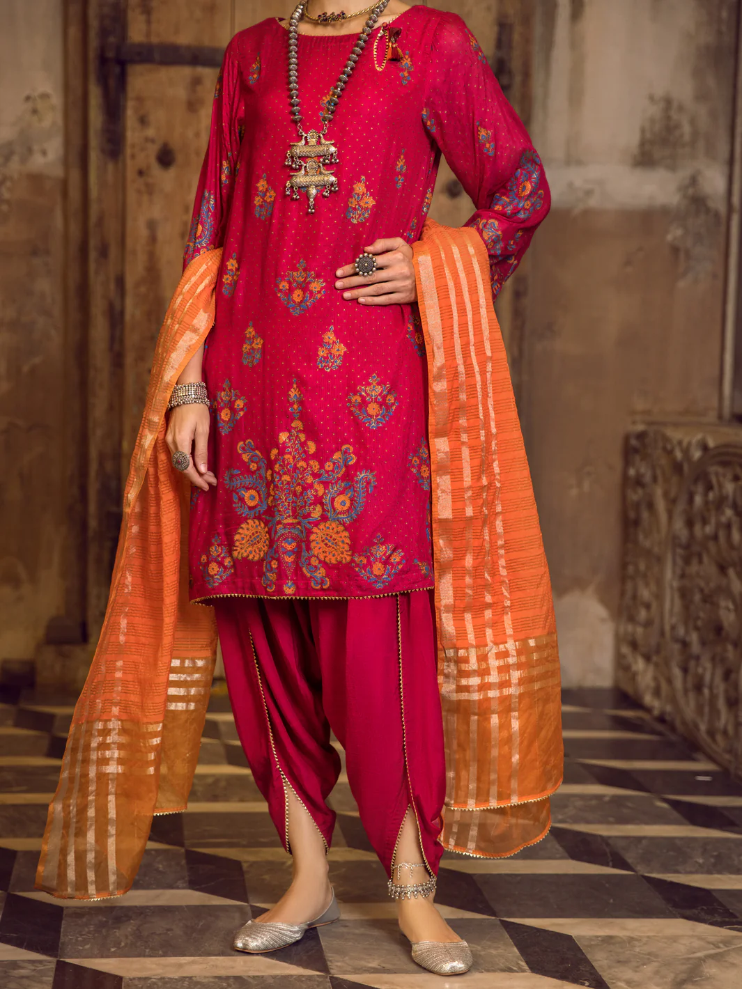 Pink Khaddi 3Pc Stitched - ALP-3PS-1281