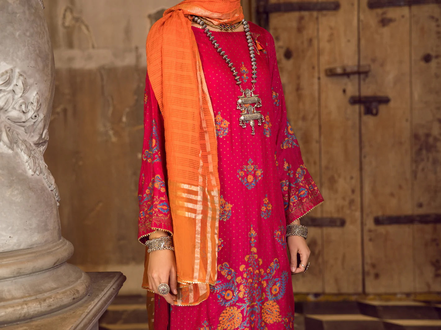 Pink Khaddi 3Pc Stitched - ALP-3PS-1281 - Image 3
