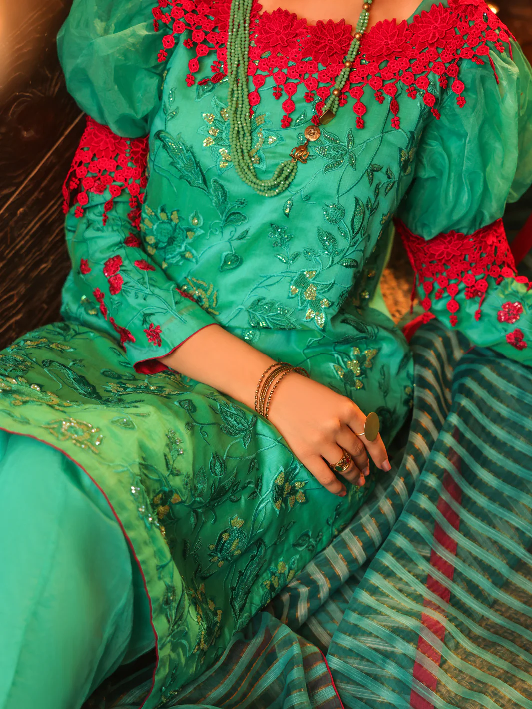 Turquoise Modal 3Pc Stitched - ALP-3PS-1288 - Image 4