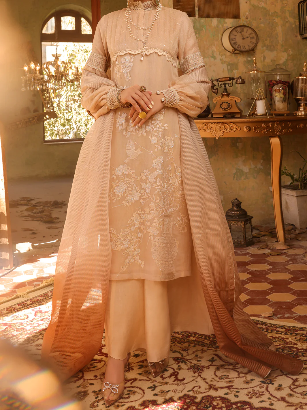 Beige Cotton Mesuri 3Pc Stitched - ALP-3PS-1290