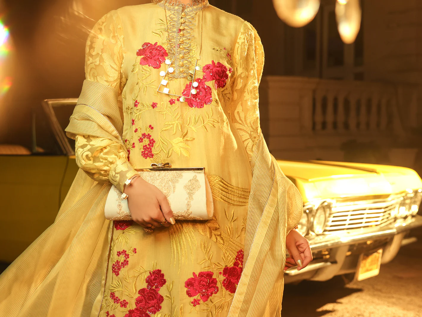 Yellow Cotton Mesuri 3Pc Stitched - ALP-3PS-1291 - Image 3