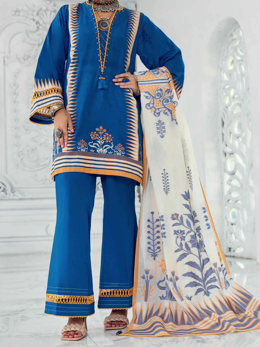 Blue Lawn 3Pc Unstitched - ALP-3PS-1305