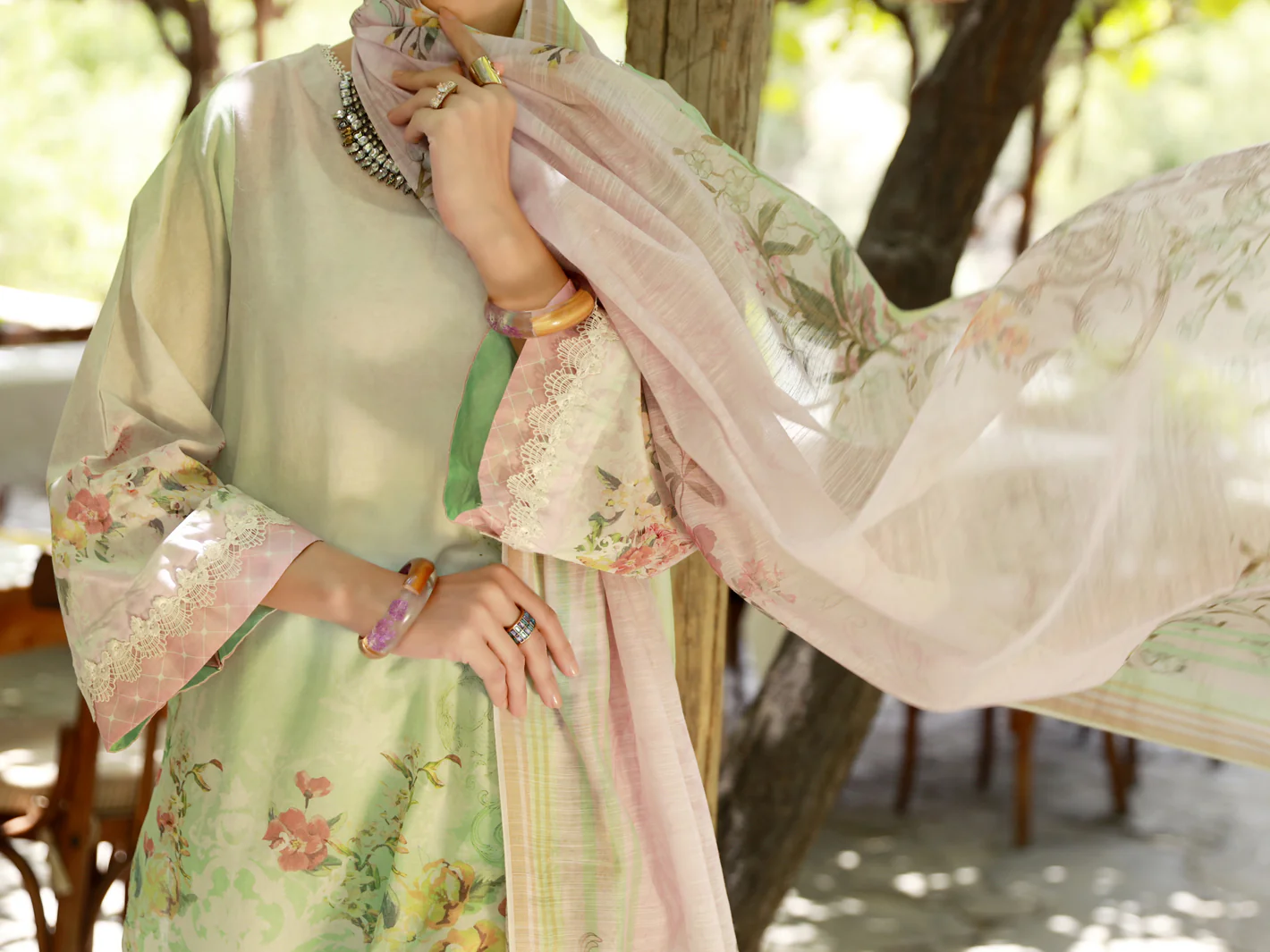 Pista Green Lawn 3Pc Unstitched - ALP-3PS-1375 - Image 4