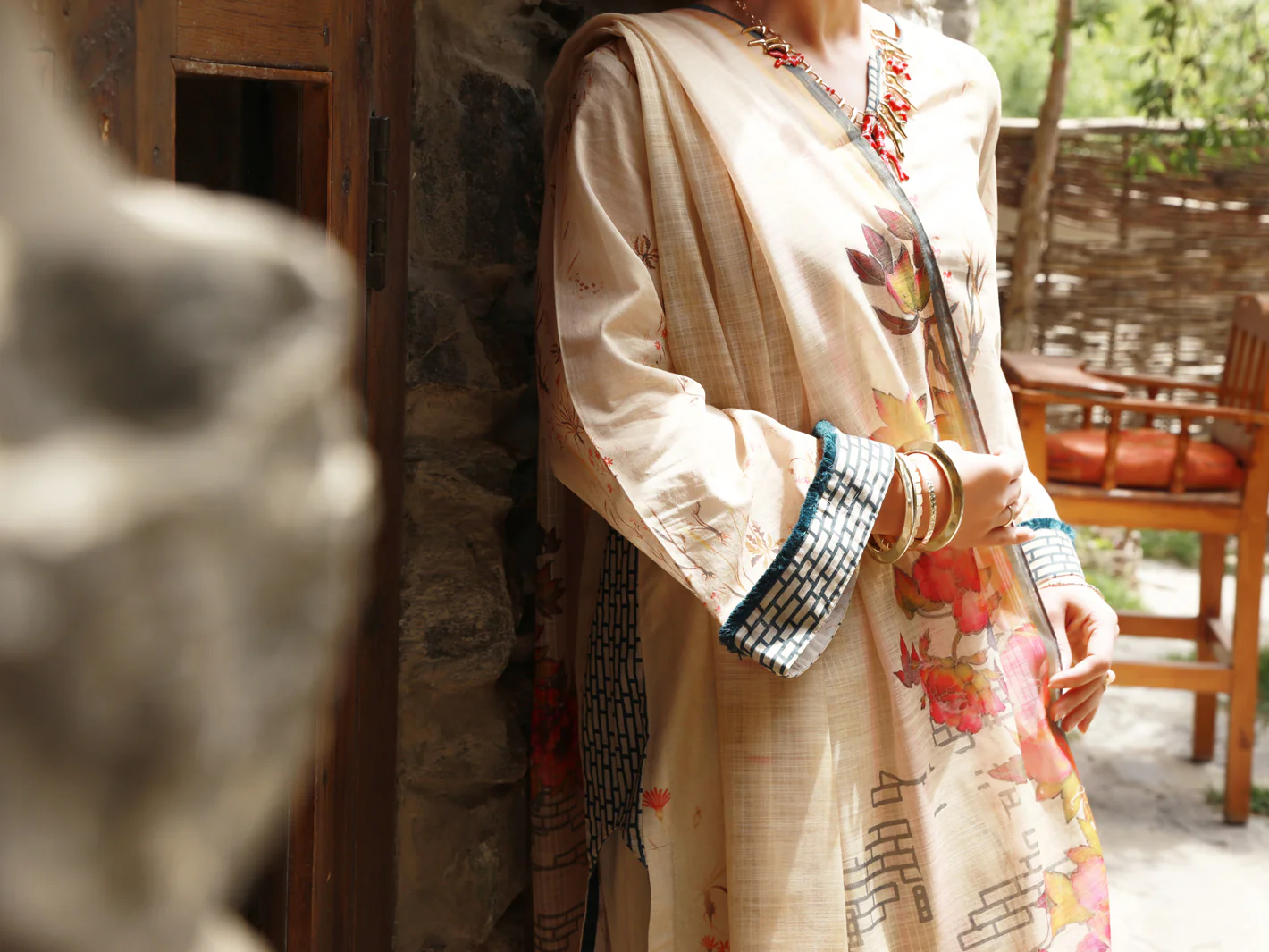 Beige Lawn 3Pc Stitched - ALP-3PS-1378 - Image 4