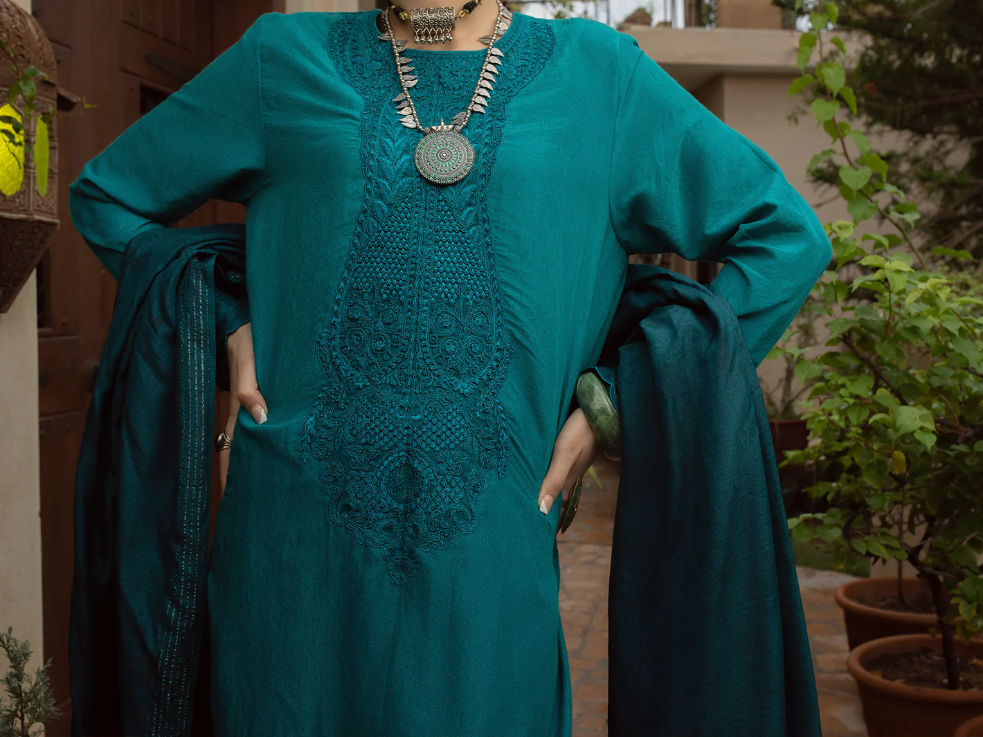 Turquoise 3Pc Stitched - ALP-3PS-1398 - Image 4