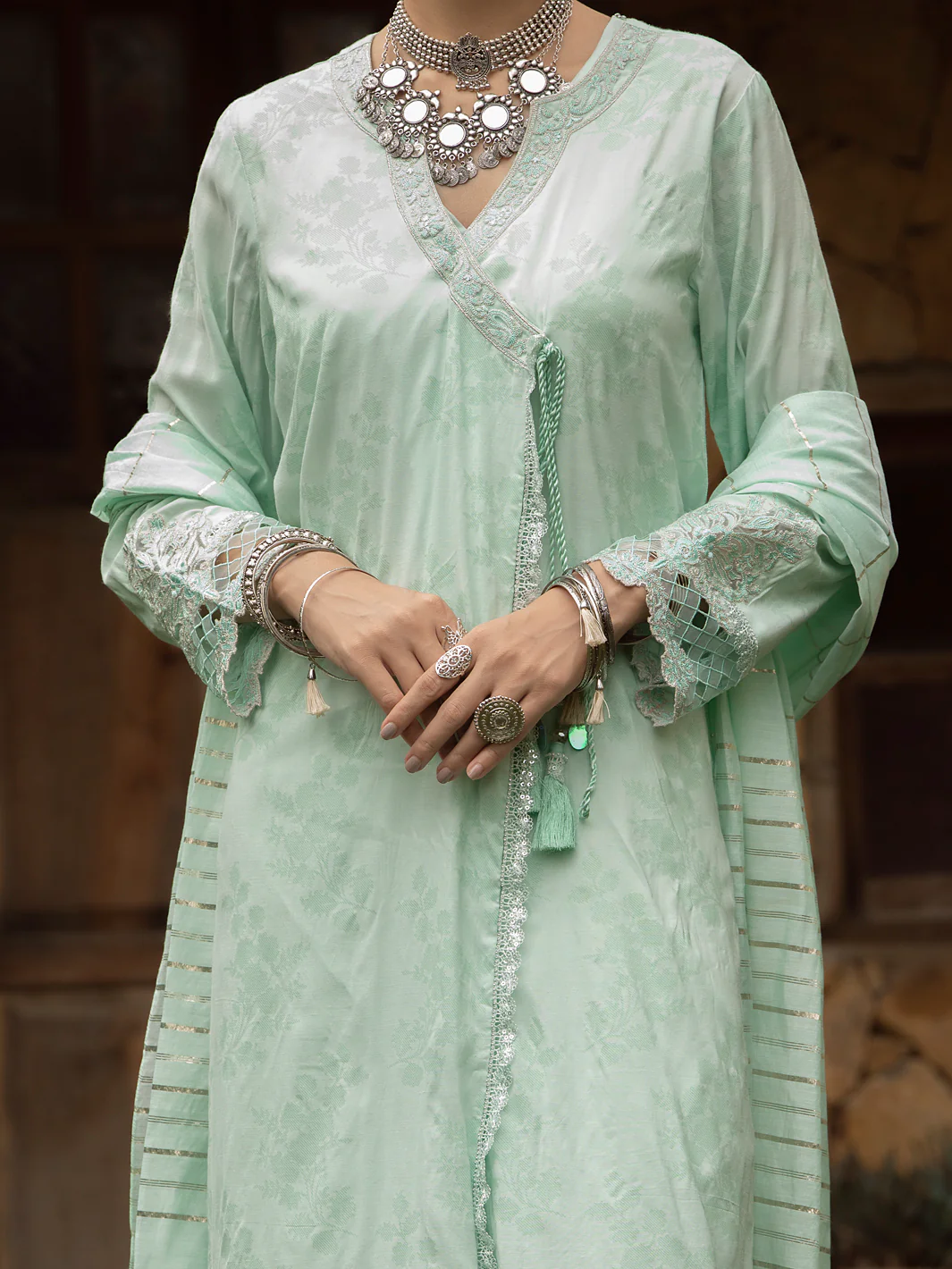 Mint Green 3Pc Unstitched - ALP-3PS-1401 - Image 4