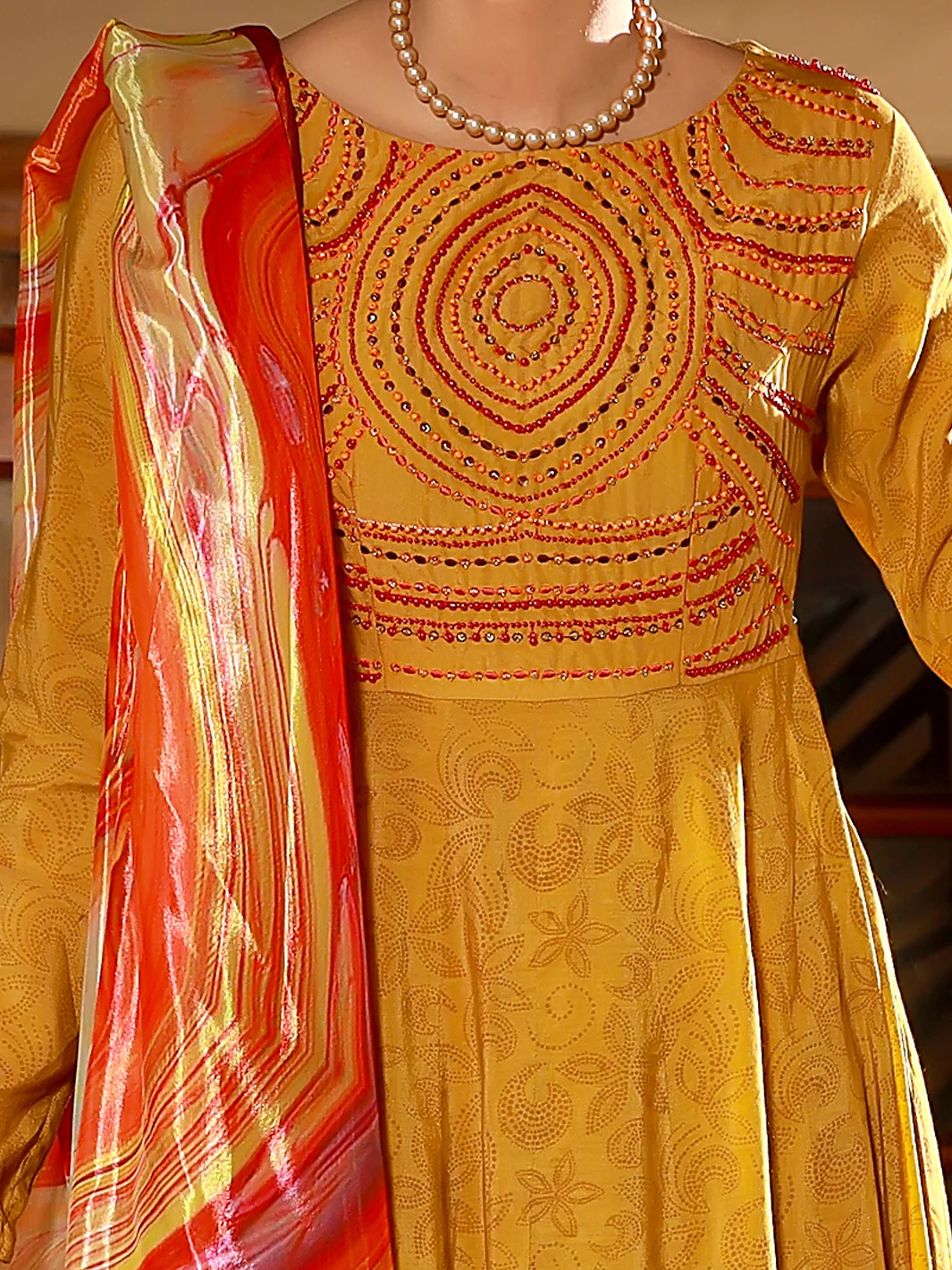 Mustard 3Pc Unstitched - ALP-3PS-1403 - Image 4