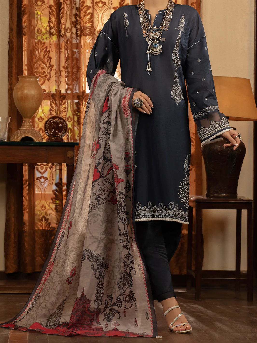 Blue Cambric 3Pc Unstitched - ALP-3PS-1425 - Image 6