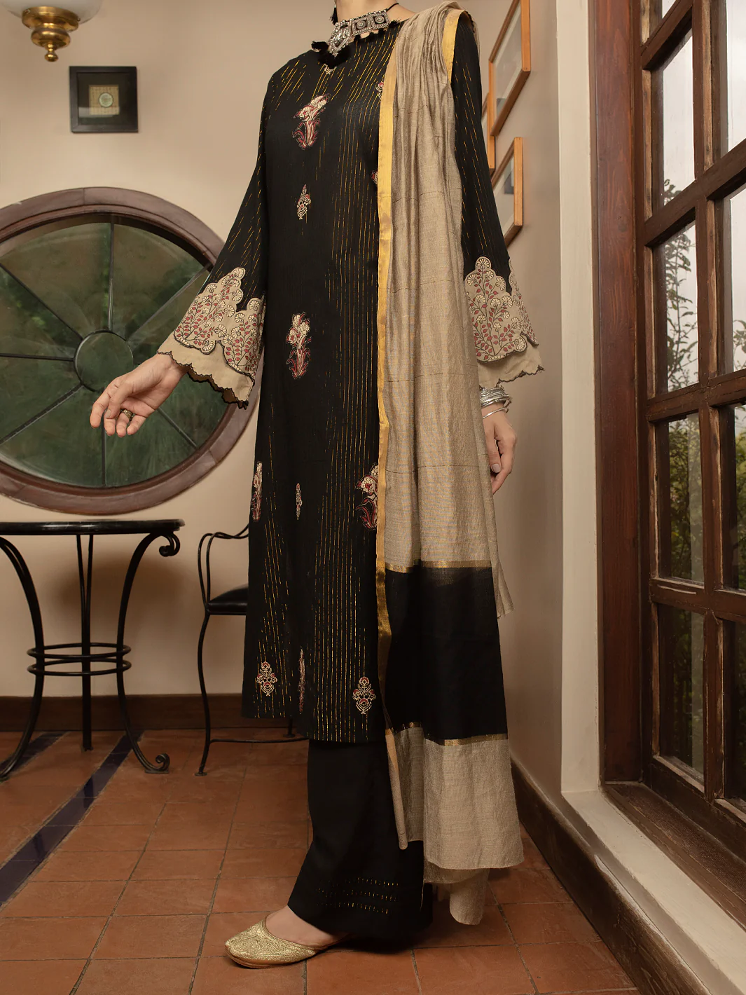 Black 3Pc Stitched - ALP-3PS-1435 - Image 3