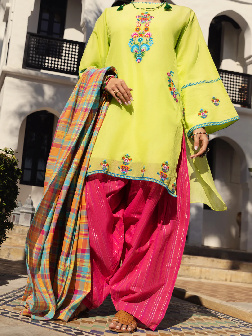 Parrot Green 3Pc Stitched - ALP-3PS-1437