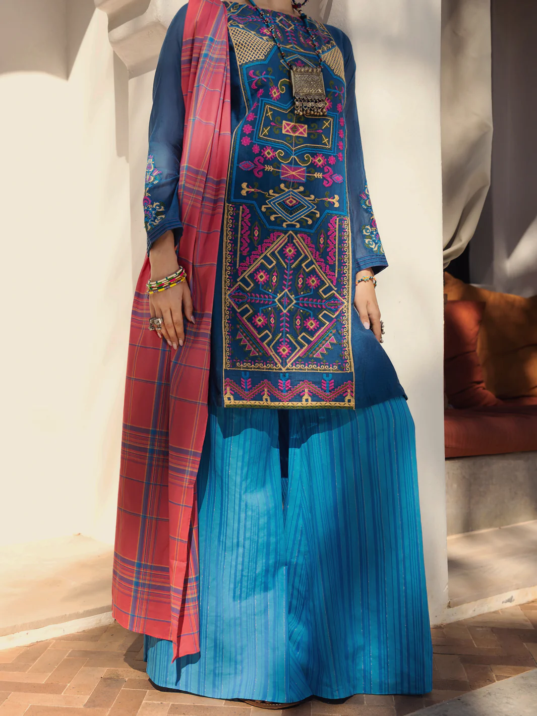 Blue 3Pc Unstitched - ALP-3PS-1440