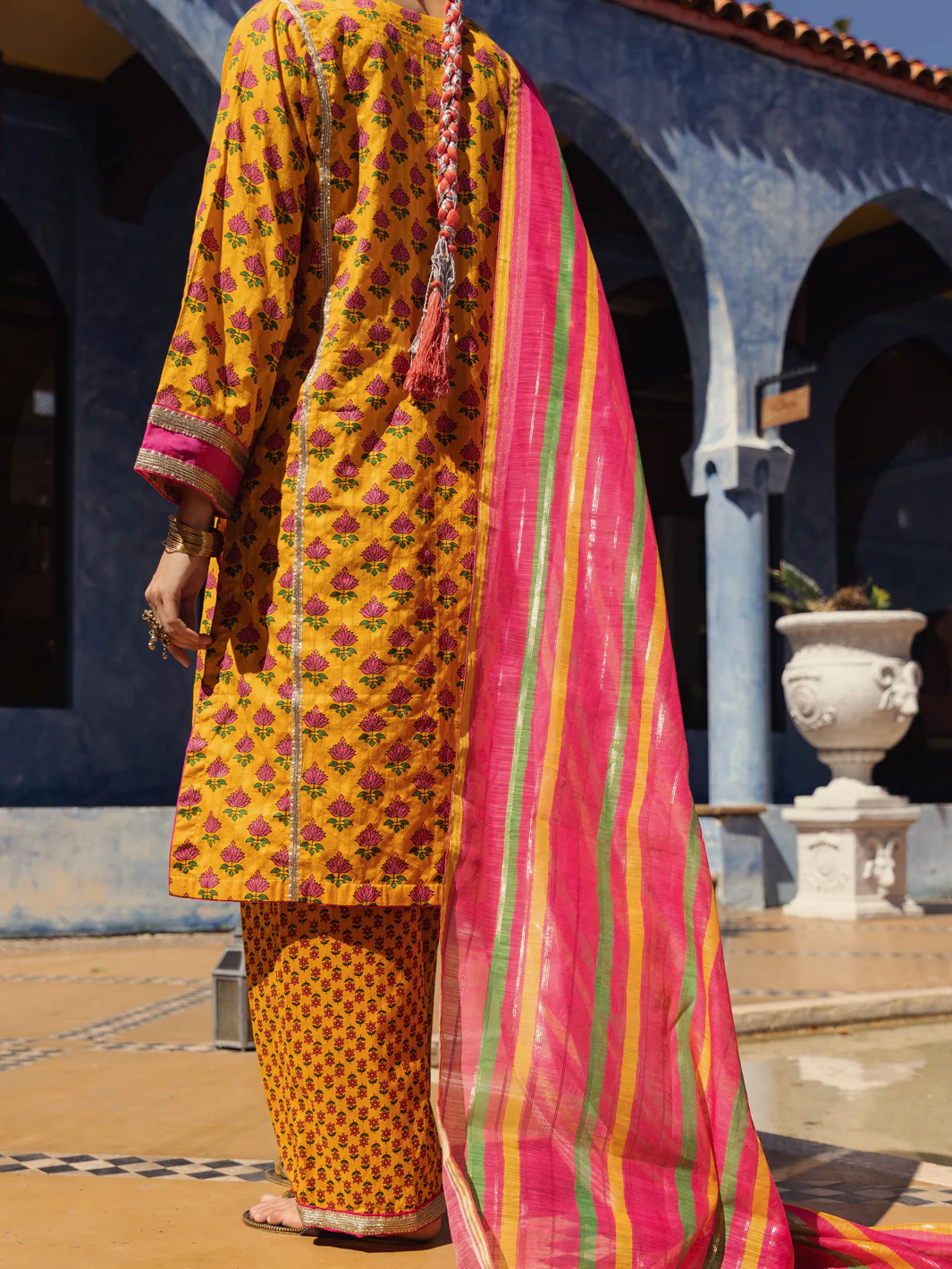 Mustard Jacquard 3Pc Unstitched - ALP-3PS-1503 - Image 2