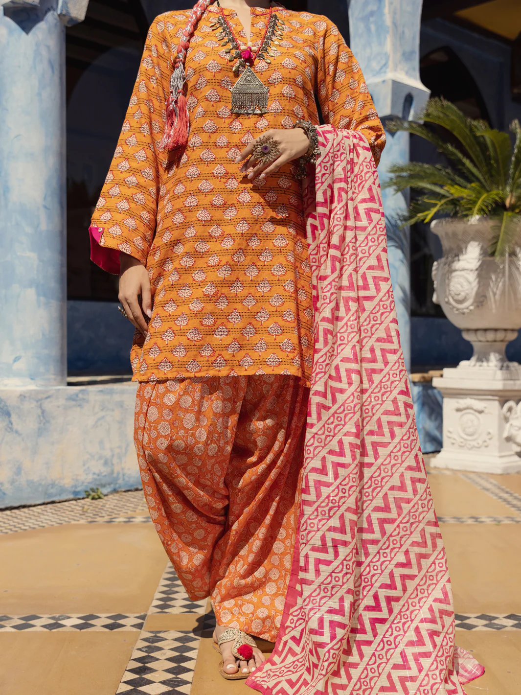 Orange 3Pc Stitched - ALP-3PS-1504
