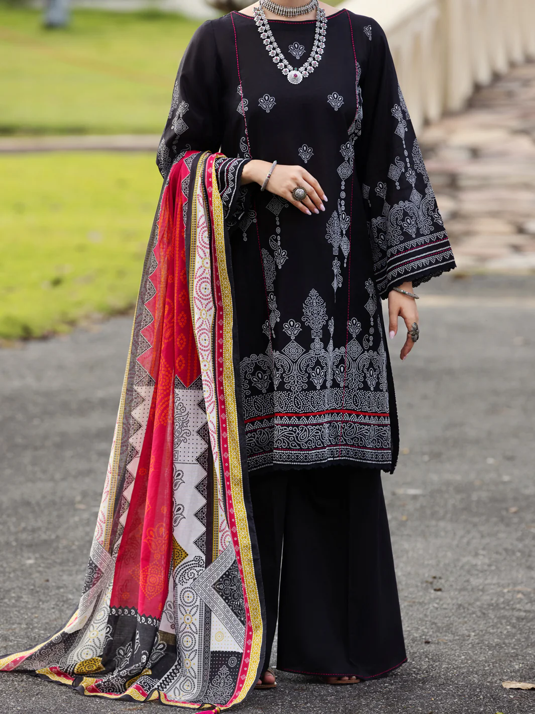 Black 3Pc Stitched - ALP-3PS-1512