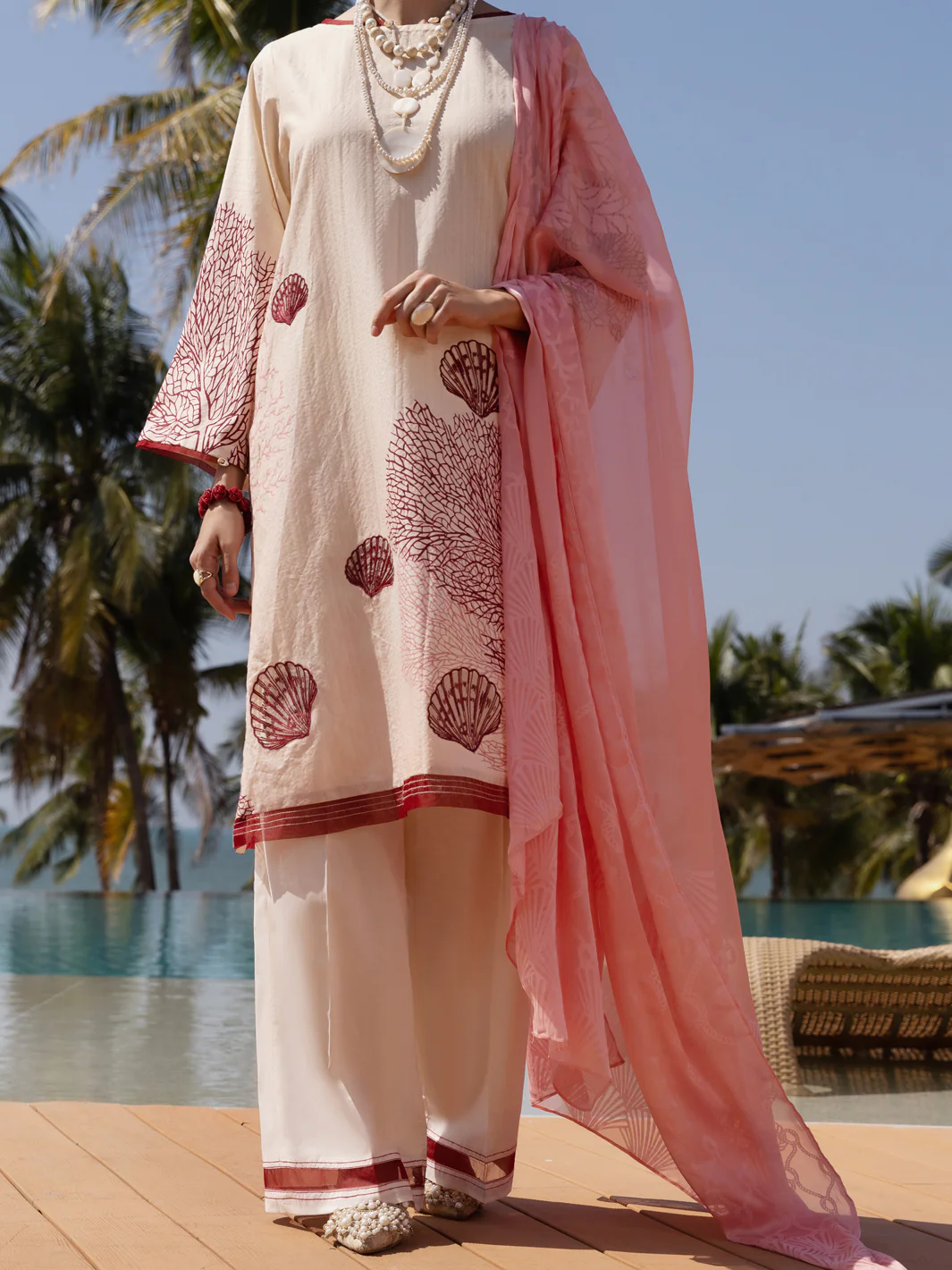 Peach Lawn 3Pc Stitched - ALP-3PS-1519