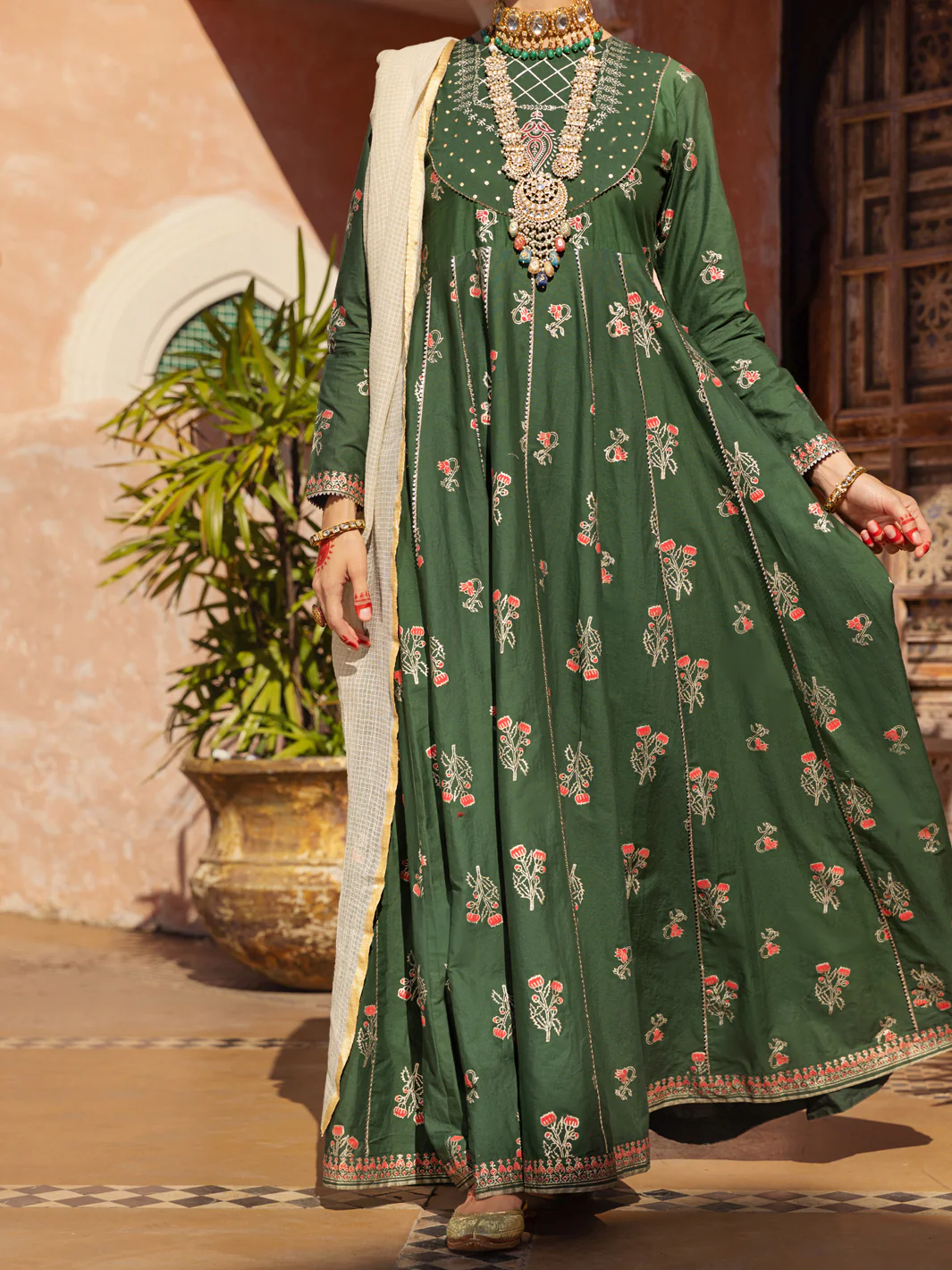 Dark Green 3Pc Unstitched - ALP-3PS-1522 - Image 2