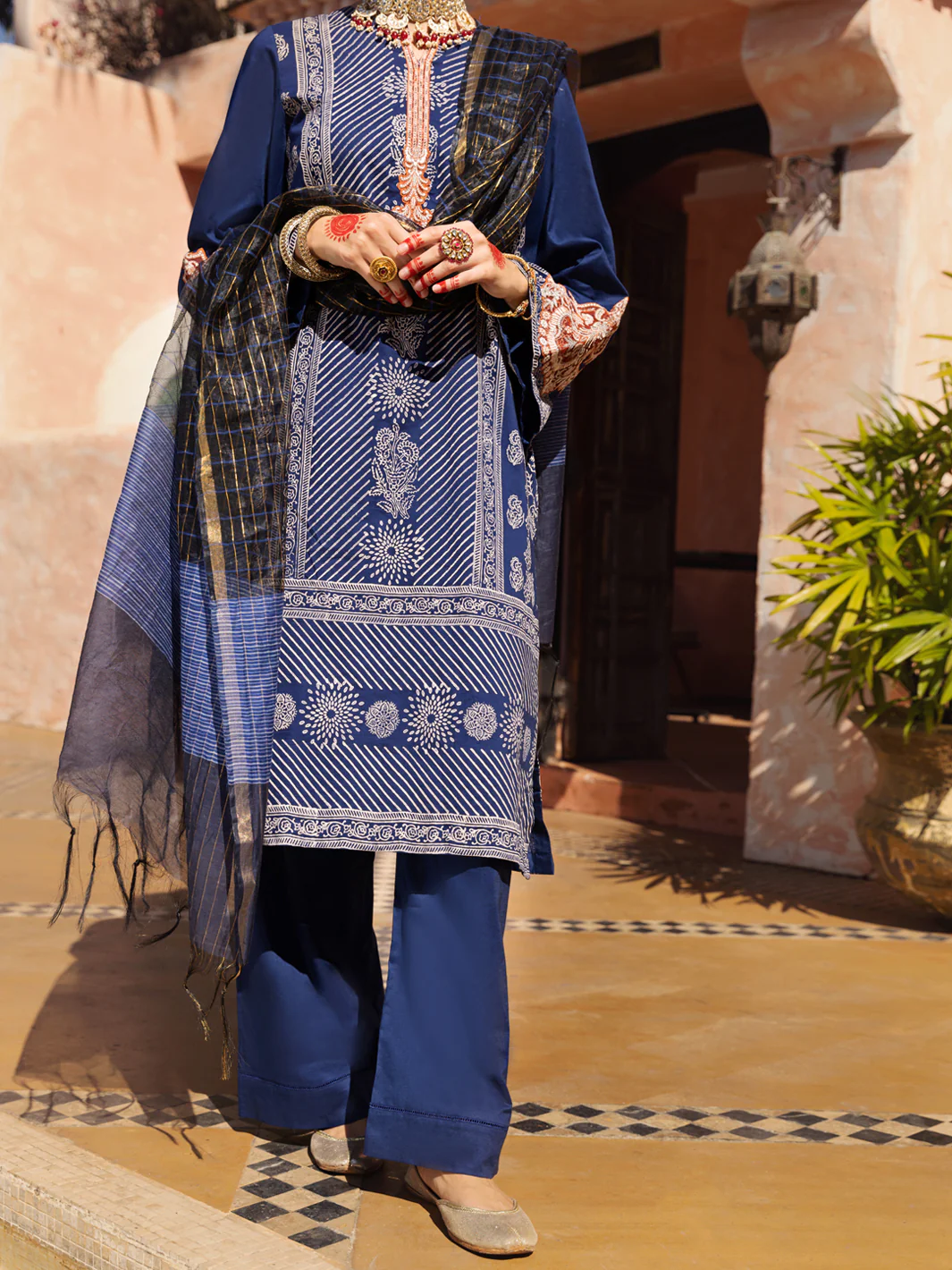 Blue 3Pc Stitched - ALP-3PS-1523