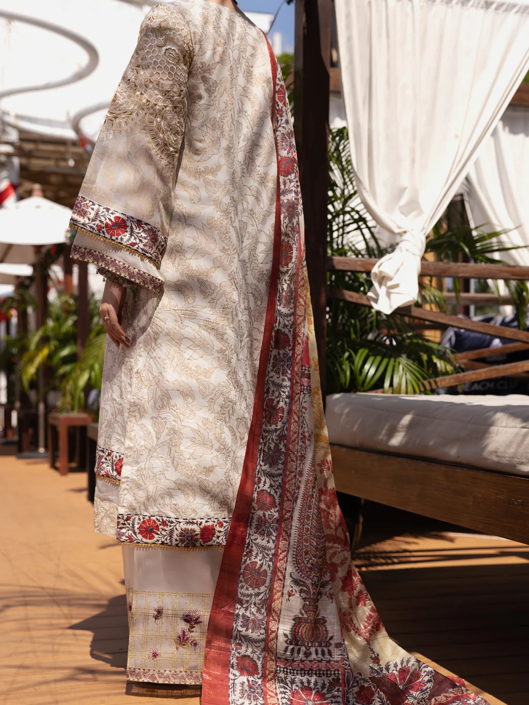 Off White 3Pc Stitched - ALP-3PS-1526 - Image 2