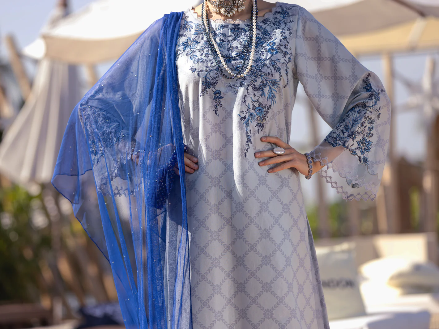 Light Grey 3Pc Unstitched - ALP-3PS-1528 - Image 3