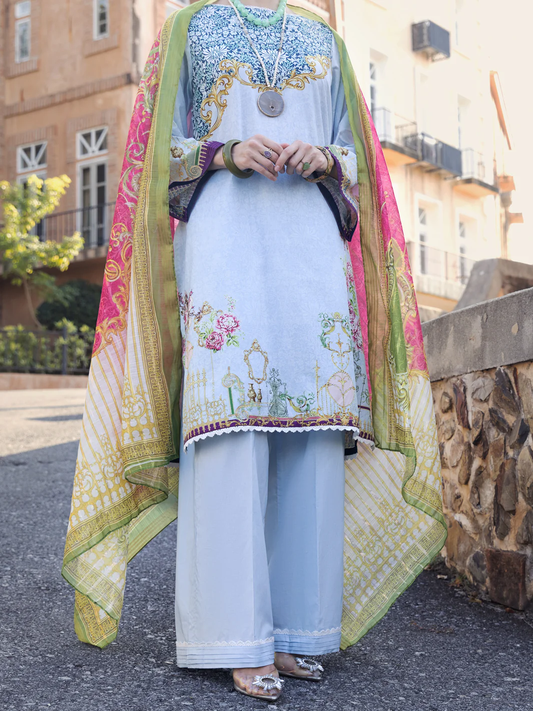 Grey 3Pc Unstitched - ALP-3PS-1577