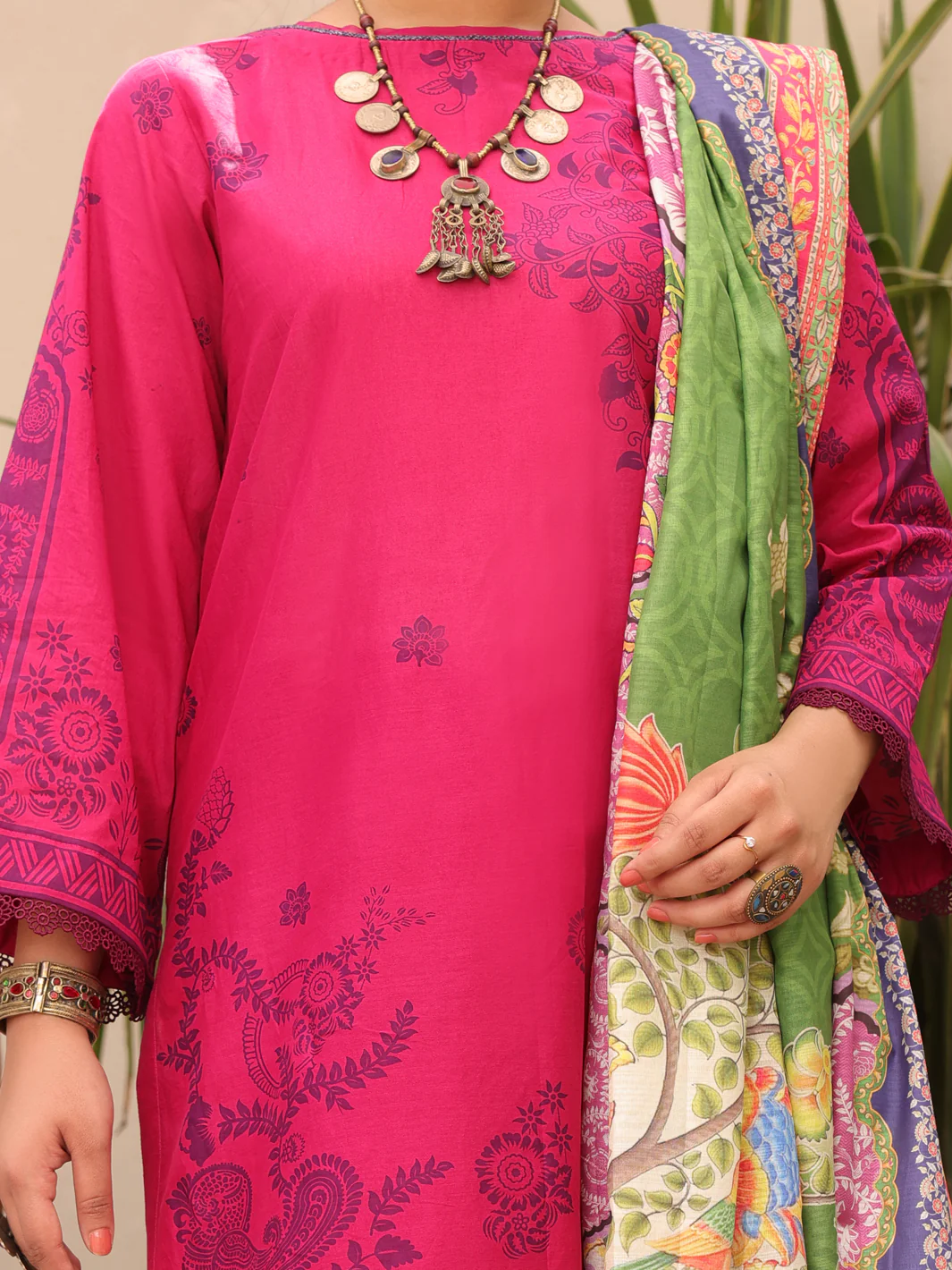 Fuchsia 3Pc Unstitched - ALP-3PS-1607 - Image 3