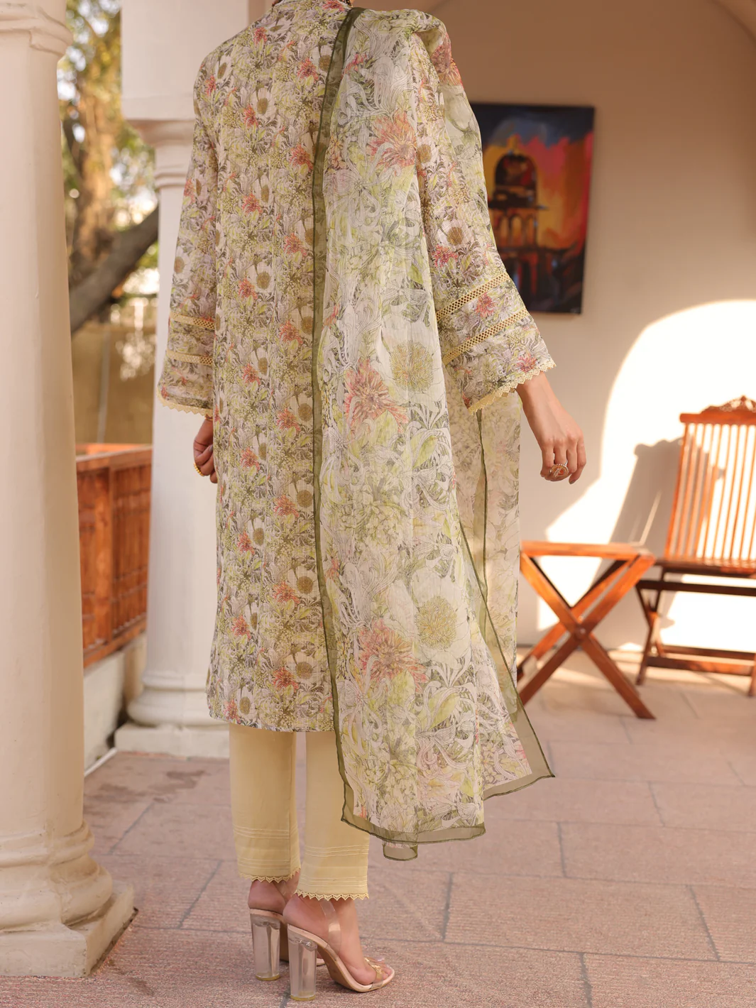 Beige 3Pc Unstitched - ALP-3PS-1612 - Image 2