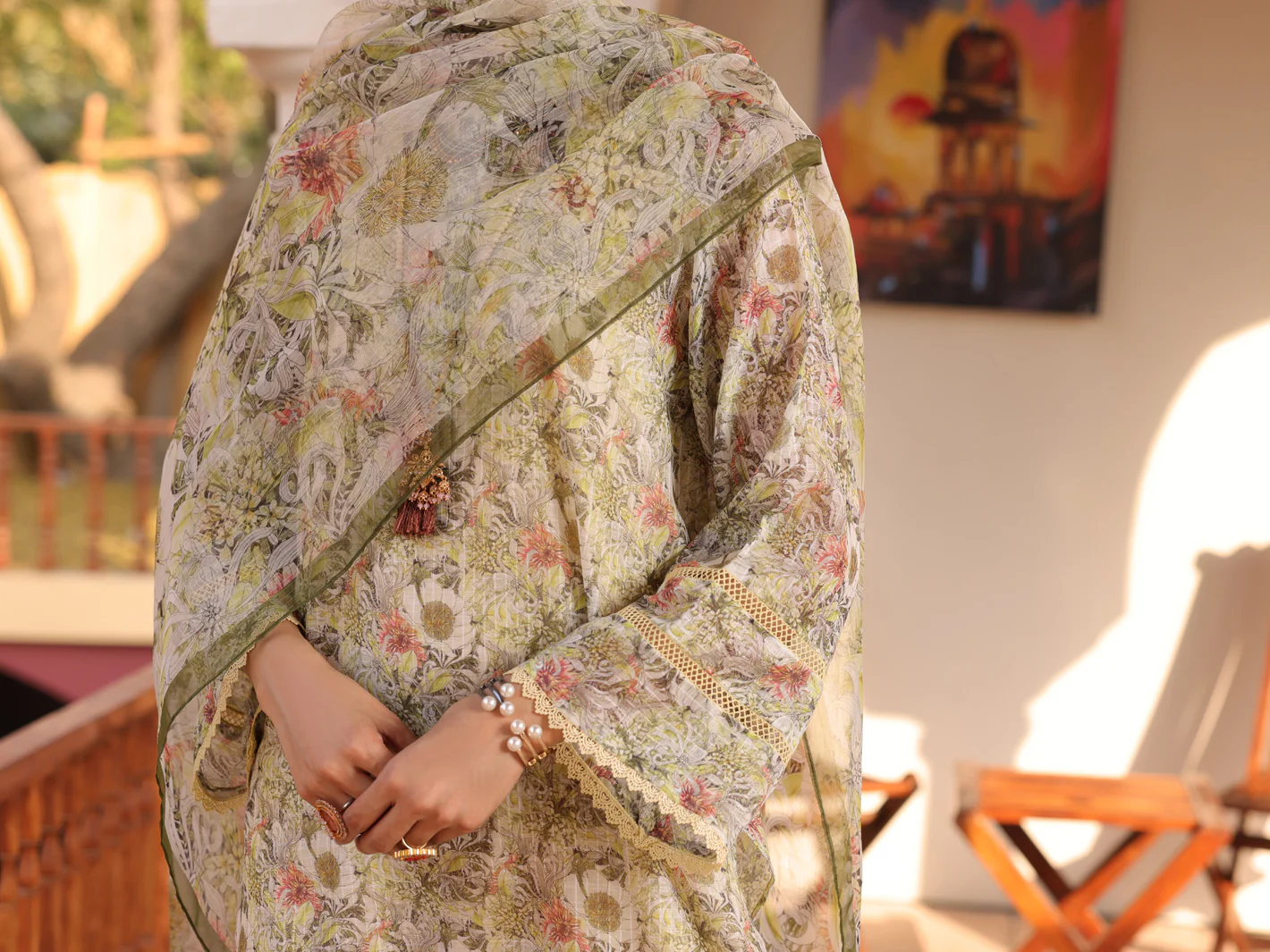 Beige 3Pc Unstitched - ALP-3PS-1612 - Image 3
