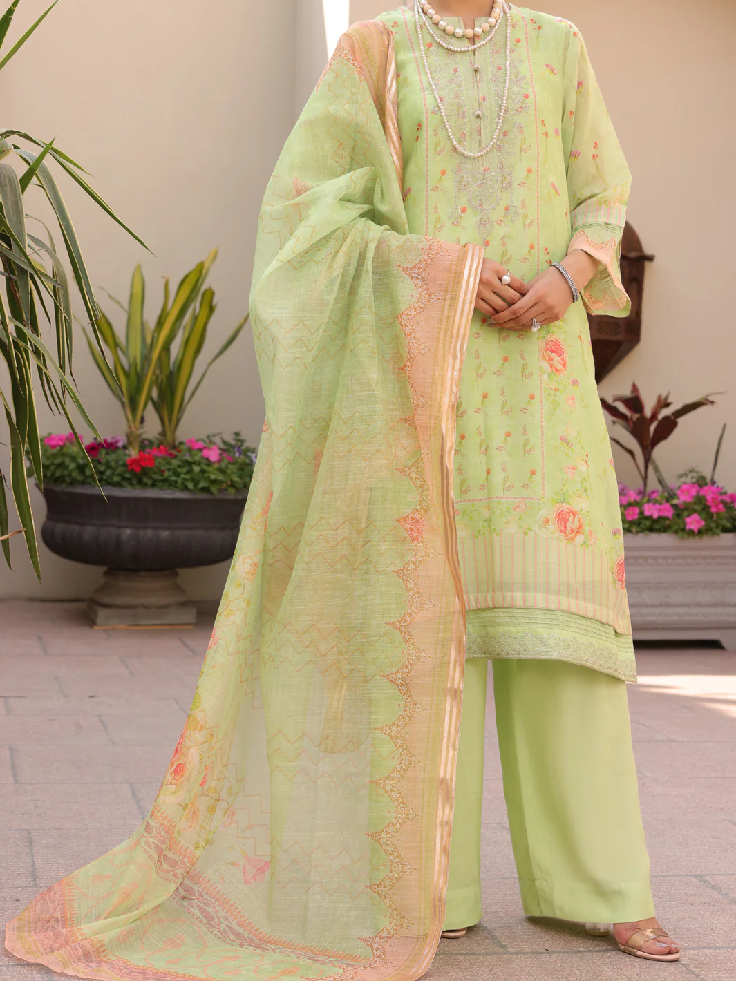 Pista Green 3Pc Stitched - ALP-3PS-1618