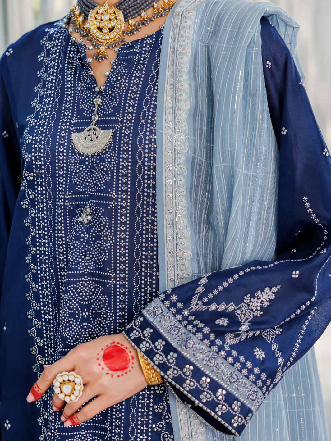 Blue Poly Cotton 3Pc Stitched - ALP-3PS-1621 - Image 2