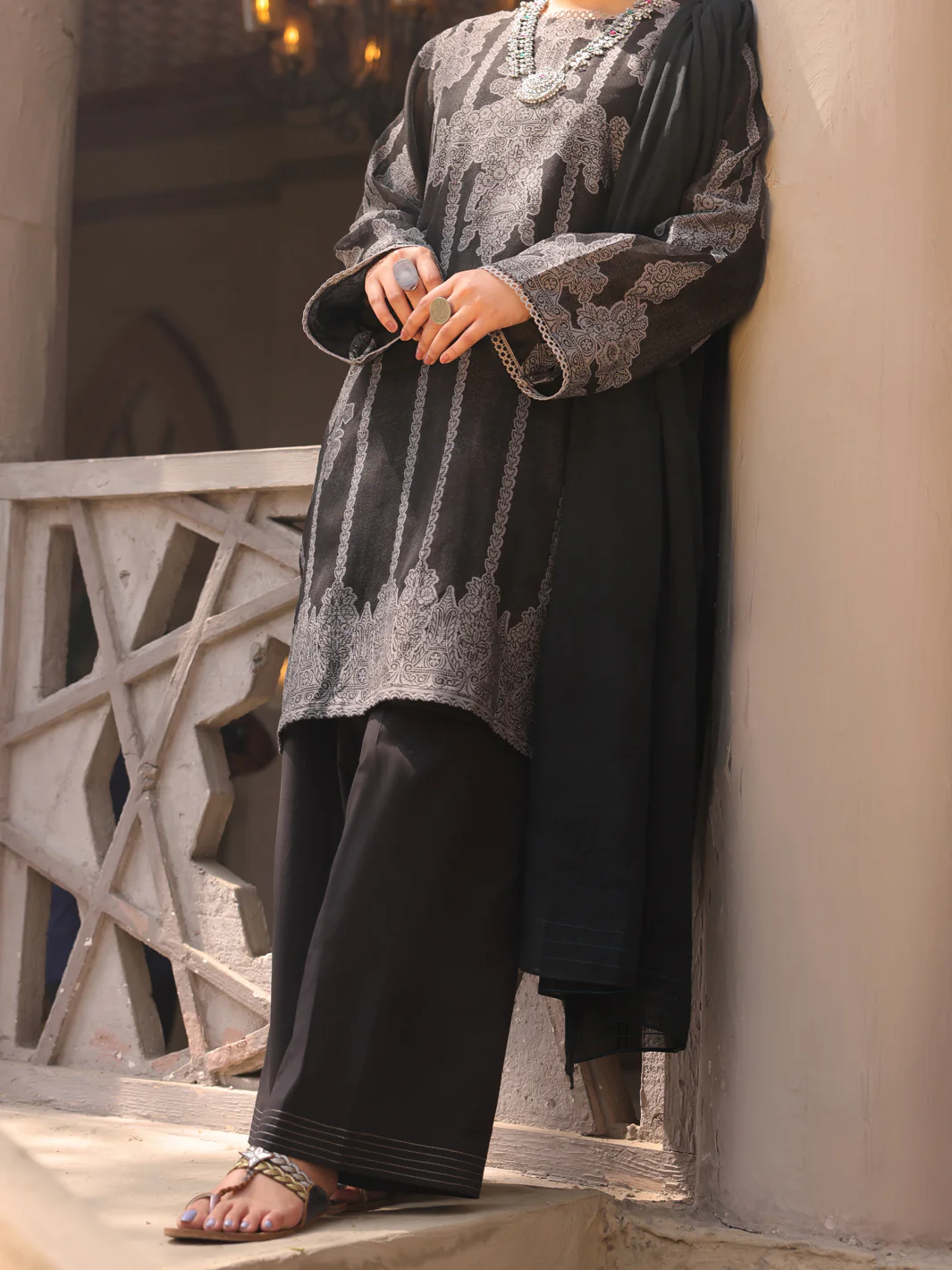 Black 3Pc Stitched - ALP-3PS-1630