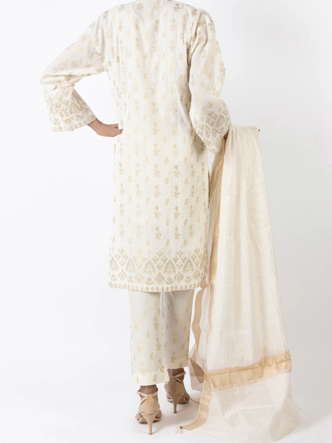 Off White 3Pc Stitched - ALP-3PS-1645 - Image 2