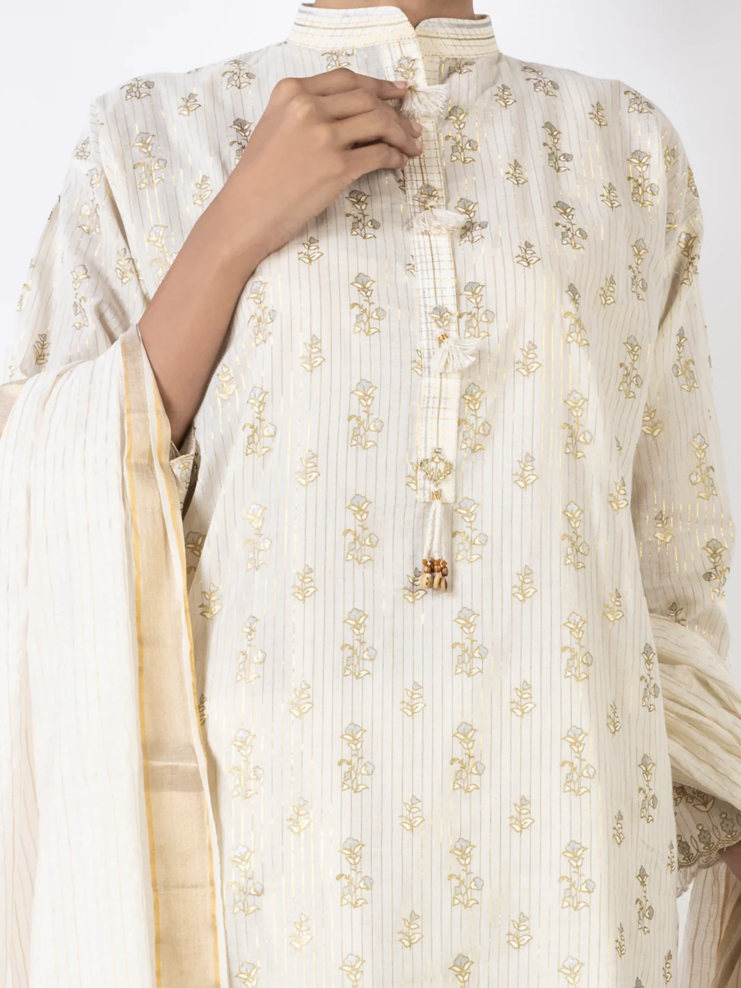 Off White 3Pc Stitched - ALP-3PS-1645 - Image 3