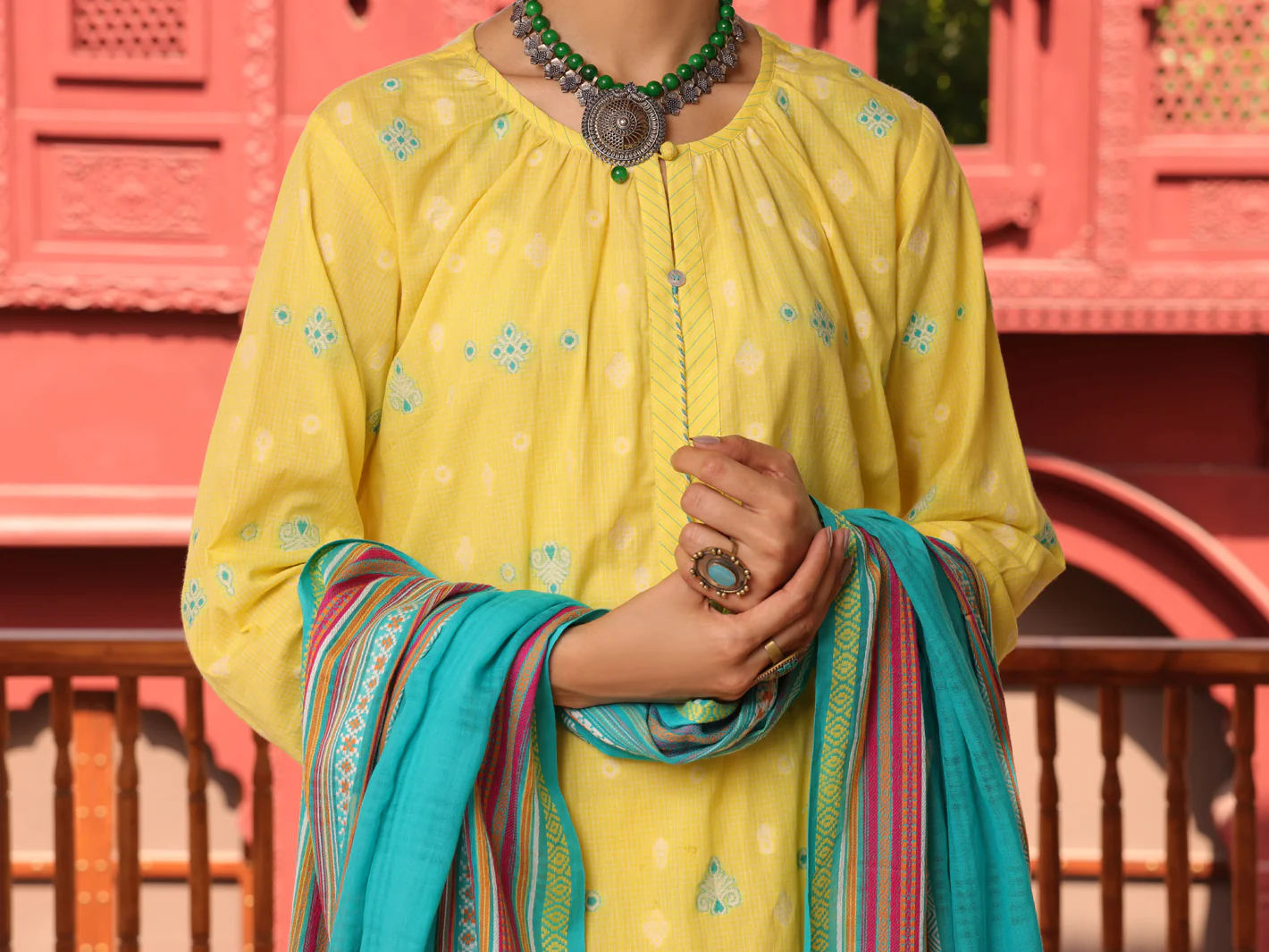 Yellow 3Pc Unstitched - ALP-3PS-1649 - Image 3