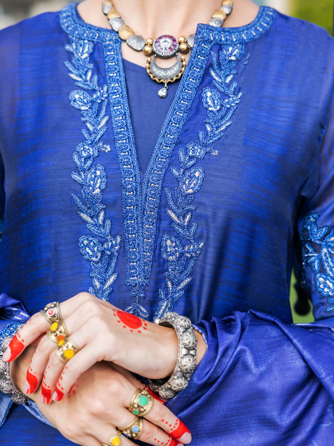 Blue Salsa Silk 3Pc Unstitched - ALP-3PS-1655 - Image 3