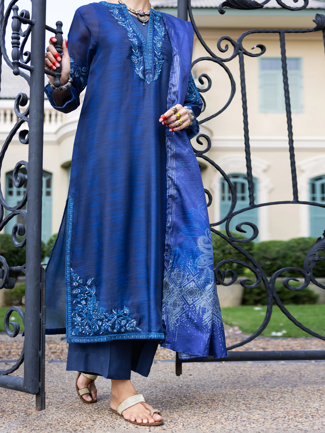 Blue Salsa Silk 3Pc Stitched - ALP-3PS-1655