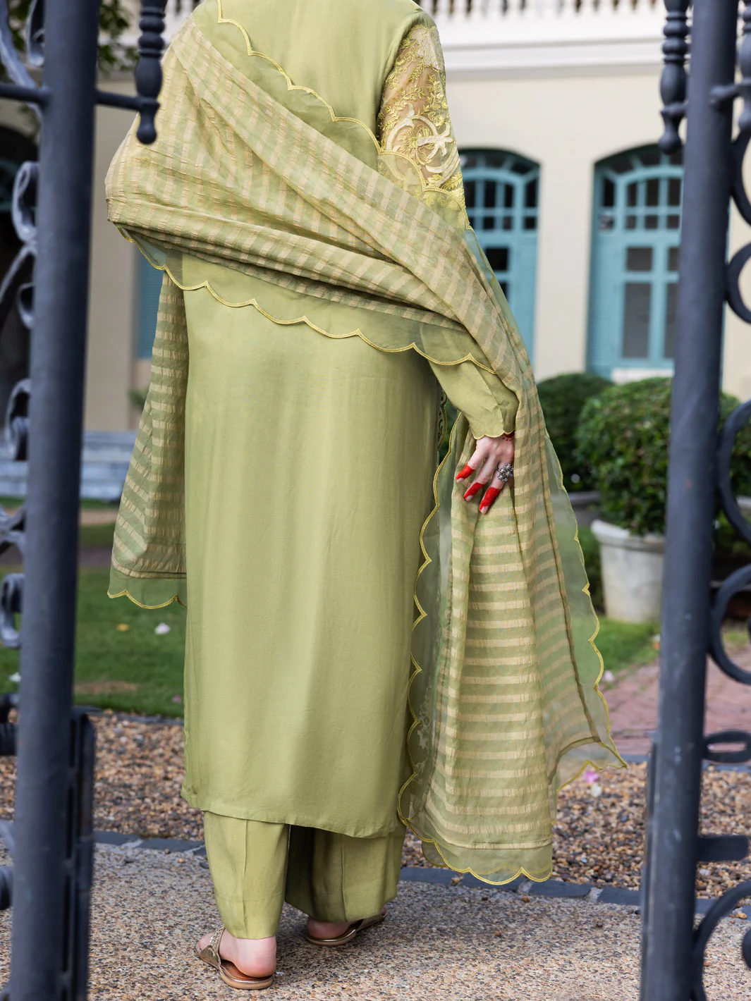 Pistachio Green Maple Silk 3Pc Unstitched - ALP-3PS-1656 - Image 2