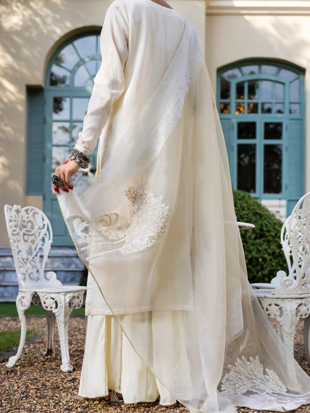 Off White Linen 3Pc Stitched - ALP-3PS-1658 - Image 2