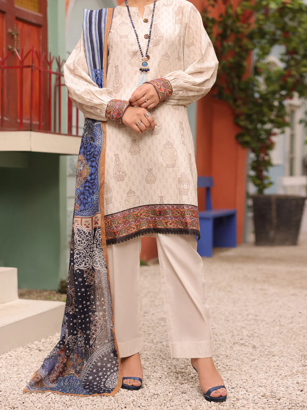 Beige 3Pc Unstitched - ALP-3PS-1678