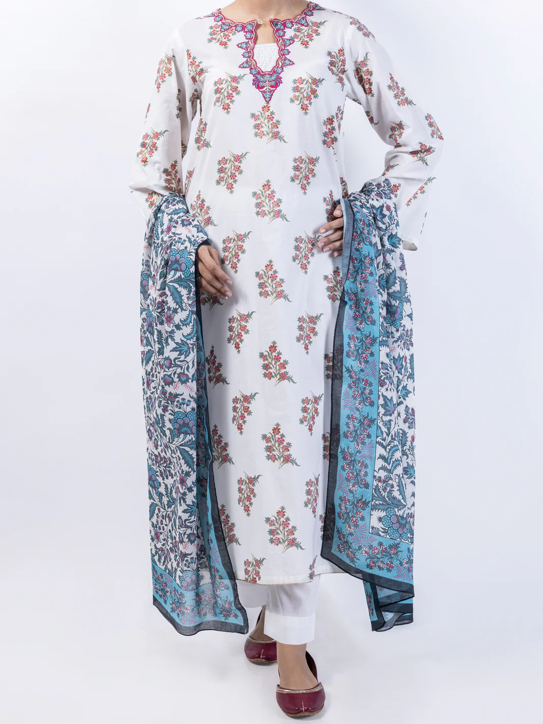 Off White Lawn 3Pc Unstitched - ALP-3PS-1720