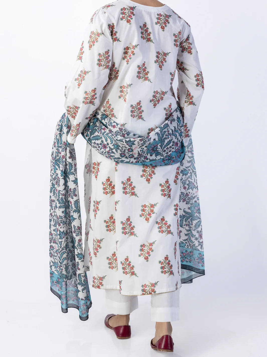 Off White Lawn 3Pc Unstitched - ALP-3PS-1720 - Image 2