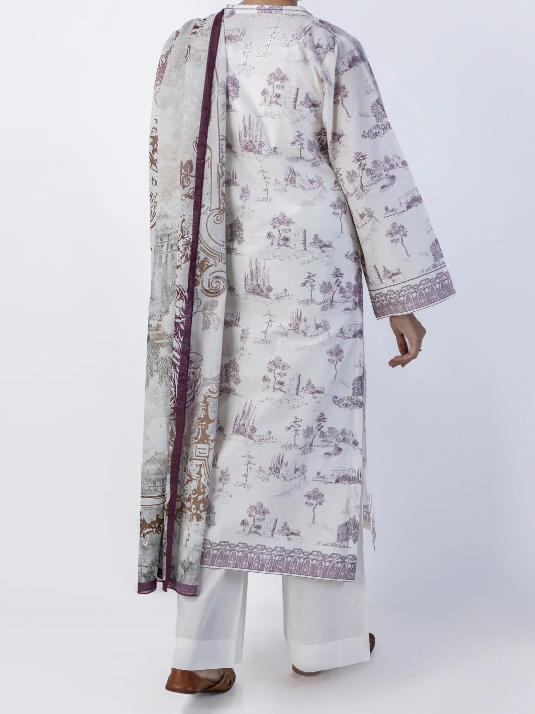 Ivory Lawn 3Pc Stitched - ALP-3PS-1722 - Image 2