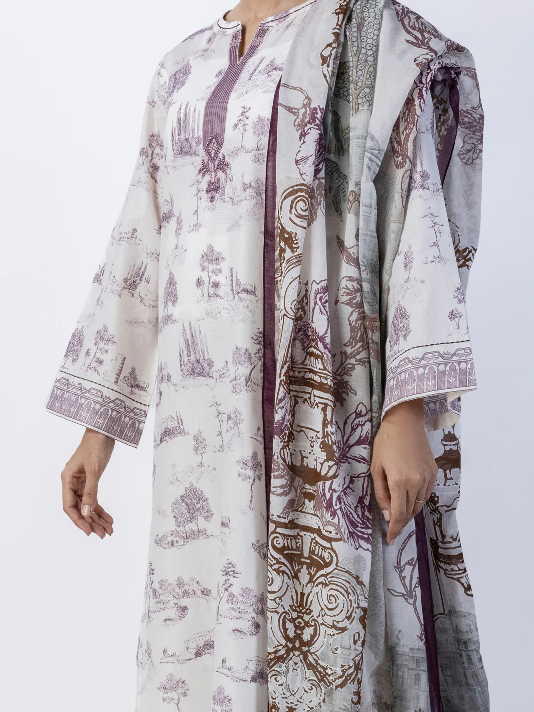Ivory Lawn 3Pc Stitched - ALP-3PS-1722 - Image 3